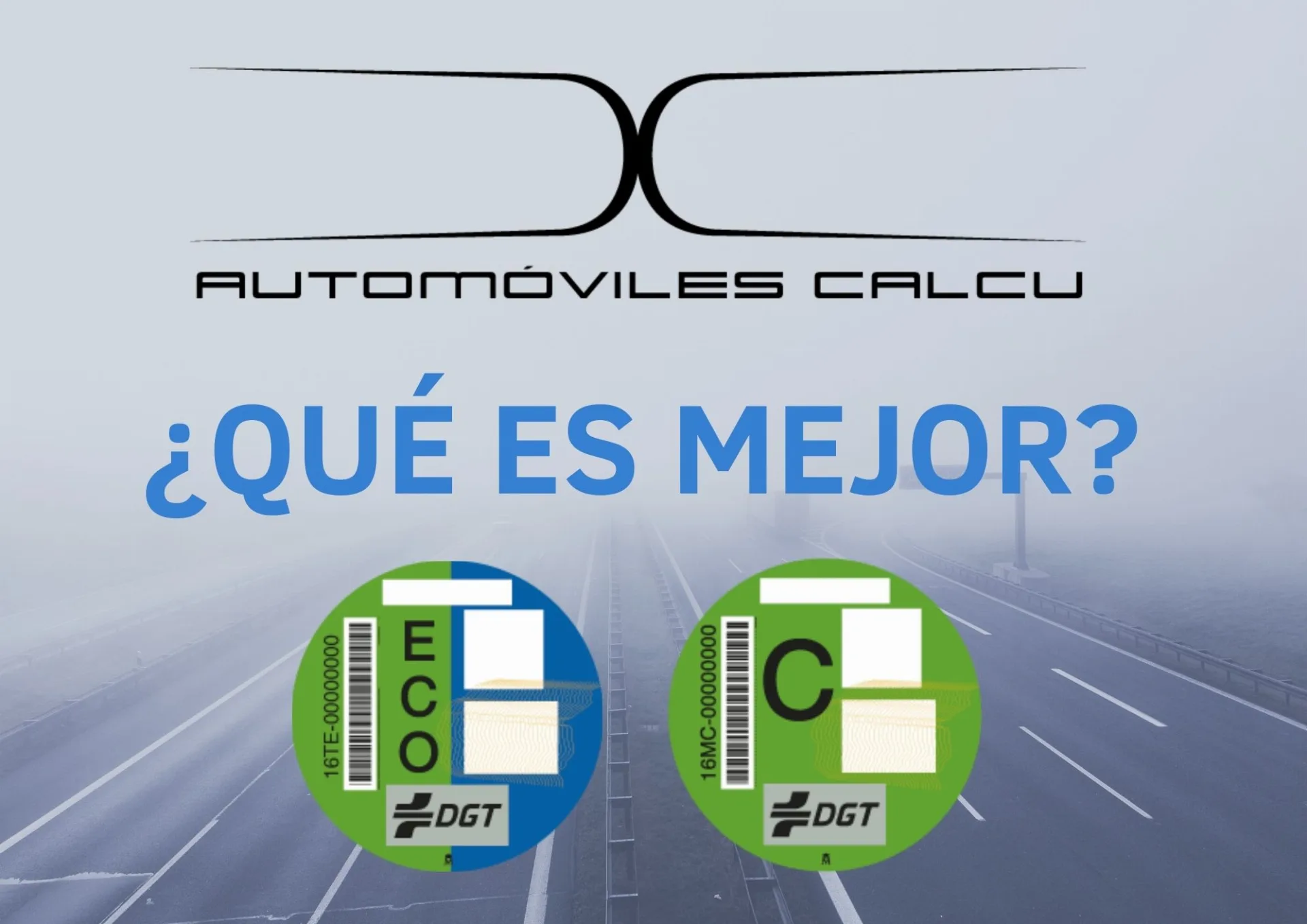 Comparativa de etiquetas ECO y C de la DGT para elegir entre coche diésel, gasolina o híbrido en Málaga